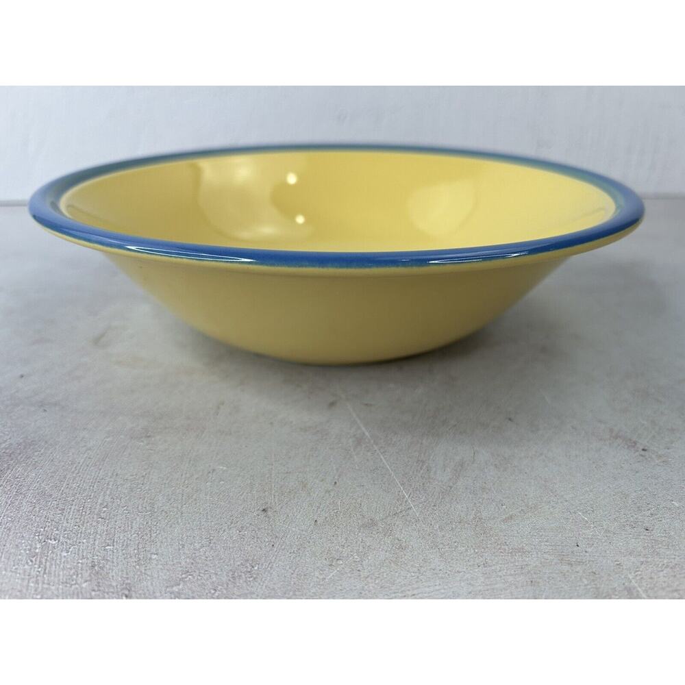 Vintage Yellow & Blue Market square Colorstones Japan Large Serving Bowl 9”